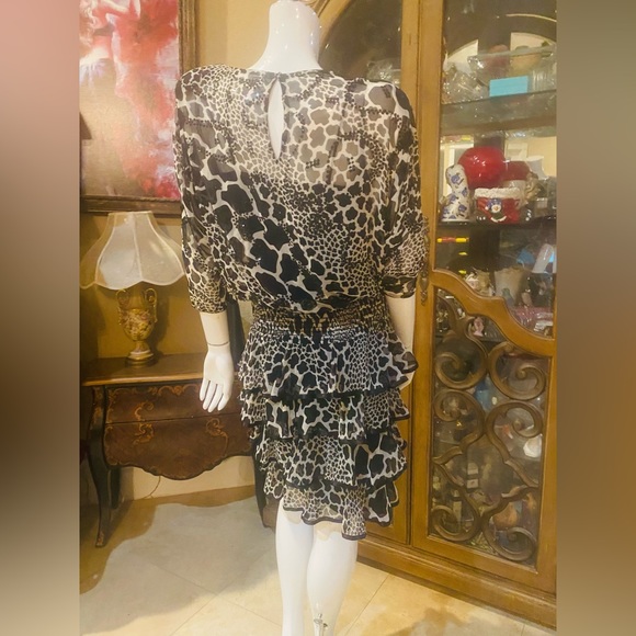 Vintage Pat Richards By Michael Maielle Black/White Sequins Dress - Picture 10 of 10